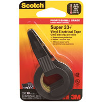 Scotch 195 Electrical Tape, 200 in L, 7 mil Thick, PVC Backing, Black