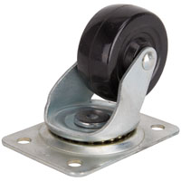 CASTER SWIVEL 2-1/2IN RUB/ZINC