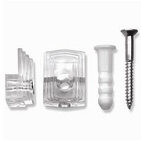 OOK 50225 Mirror Clip Set, 20 lb, Plastic, Clear, Wall Mounting