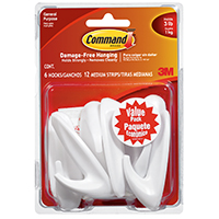 3M-17081VP-6ES HOOK WALL WHT MED