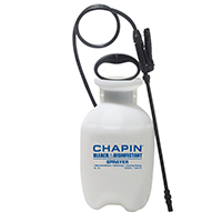 CHAPIN 20075 Bleach Sprayer, 1 gal Tank, 4 in Fill Opening, Poly Tank, Poly