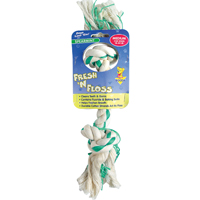 booda 52302 Rope Bone Dog Toy; M; 2-Knot Toy; Natural Cotton; Green