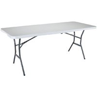 Lifetime Products 5011 Light Commercial, Rectangular Fold-in-Half Table, 6