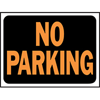 HY-KO Hy-Glo 3012 Identification Sign, Rectangular, NO PARKING, Fluorescent