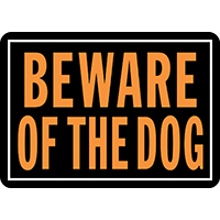 HY-KO Hy-Glo 838 Identification Sign, Rectangular, BEWARE OF THE DOG,