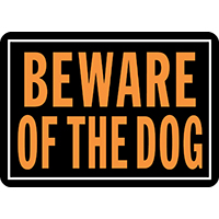 SIGN BEWARE OF DOG10X14IN ALUM