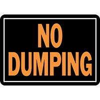 833 NO DUMPING ALUM SIGN