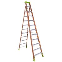 Louisville FXS1512 Cross Step Ladder, 300 lb Weight Capacity, 12-Step,
