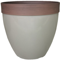 PLANTER PLSTC GLSSY TAUPE 15IN