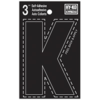 HYK-30421 LTTR HO K VINYL 3 BLK