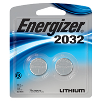 Energizer 2032BP-2 Coin Cell Battery, 3 V Battery, 235 mAh, CR2032 Battery,
