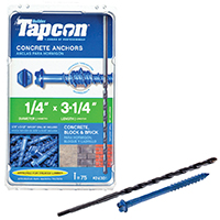 Buildex Tapcon 24301 Concrete Screw Anchor; Phillips; Hexagonal; Slotted