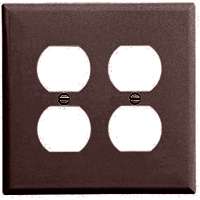 WALL PLATE 2GNG DPLX RECPT BRN