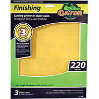 Gator 7266 Sanding Sheet, 11 in L, 9 in W, 220 Grit, Extra Fine, Aluminum