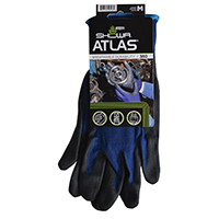 ATLAS Lightweight Coated Gloves/Nitrile Foam Coating, Black/blue