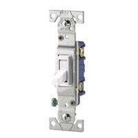 Eaton Wiring Devices C1301-7W Toggle Switch, 15 A, 120 V, Push-In Terminal,