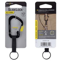 KEYRING SLIDELOCK ALUM BLACK