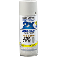 RUST-OLEUM PAINTER'S Touch 2X ULTRA COVER 331184 Spray Paint, Matte, Gray,
