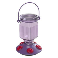 LAVENDER FIELD TOP-FILL GLASS HUMMINGBIRD FEEDER (16OZ)