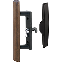 DOOR HANDLE SLIDING BLK/WOOD