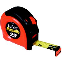 Cresent Lufkin L725MAG Tape Measure, 25 ft L x 1 in W Blade, Steel Blade,