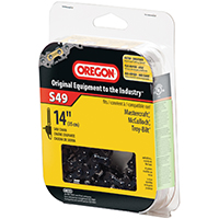Oregon S49 Chainsaw Chain, 5/32 in File, 14 in L Bar, Stainless Steel