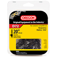 Oregon D72 Chainsaw Chain, 7/32 in File, 20 in L Bar, Steel