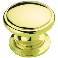 KNOB ROUND POLSH BRASS 1-1/4IN