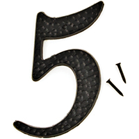 NUMBER HOUSE 5 ALUM 3IN BLACK