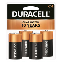 DURACELL MN1400R4ZX Battery, 1.5 V Battery, 7 Ah, C Battery, Alkaline,