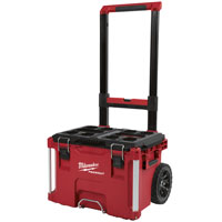 Milwaukee PACKOUT 48-22-8426 Rolling Tool Box, 250 lb Storage, Plastic, Red