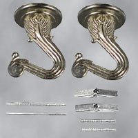 ANTIQUE BRASS SWAG HOOK KIT 2P