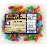 SOUR WORMS 7 OZ BAG