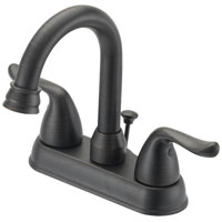 FAUCET LAV 4IN 2HNDL LEVER BRZ