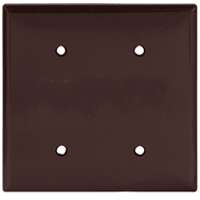 WALL PLATE 2GANG BLANK STD BRN