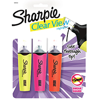 Sharpie Clear View 1912767 Highlighter; Chisel Lead/Tip; Orange/Pink/Yellow