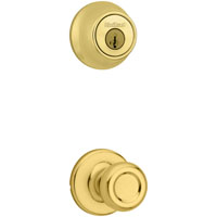 Kwikset 690T3CP6ALRCSK6 Knob Lockset, 3 Grade, Keyed Key, Polished Brass,