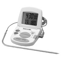 Taylor 1470N Probe Thermometer, 32 to 392 deg F, Digital Display, Gray