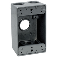 BOX 1G W/4 3/4IN HOLES WP GRY