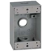 Gray 1G WP Outlet Box 3 1/2" KO