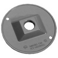 Gray W/P Rd Cover W 1/2"KO