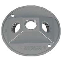 Gray W/P Rd Cover W-3 1/2" KO