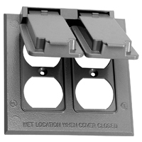 Gray W/P Duplex Switch Cover