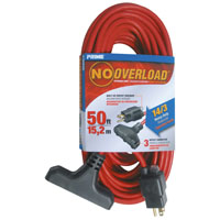 CORD EXT CIRBRKR 14/3X50FT RED