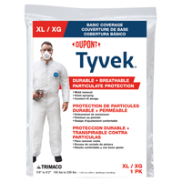 Trimaco 14123 Professional Painter's Coverall, XL, Zipper Closure, Tyvek,