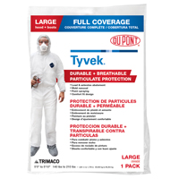 Coverall Paint Tyvek Wht Large