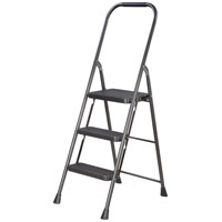 Ladder 3 Step Steel White