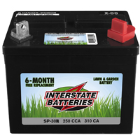 INTERSTATE BATTERIES SP-30R Lawn and Garden Battery; Lead-Acid