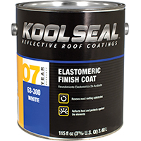 KOOL SEAL KS0063300-16 Elastomeric Roof Coating, White, 0.9 gal Pail, Liquid