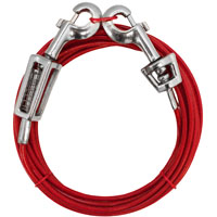 Boss Pet PDQ Q3515SPG99 Tie-Out with Spring, 15 ft L Belt/Cable, For: Large